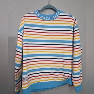 Aldi Gear Sweater Striped Capsule Pullover Sweat Shirt Employee size Large